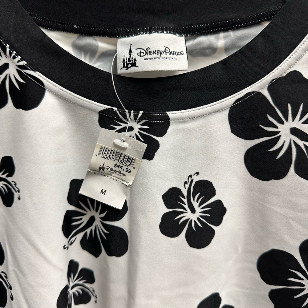 Disney Parks SET Black and White Floral Top and Bottom swimmer size M/ NWT#700 - Picture 2 of 5